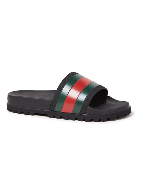 gucci slipper zwart|Gucci designer fluffy slippers.